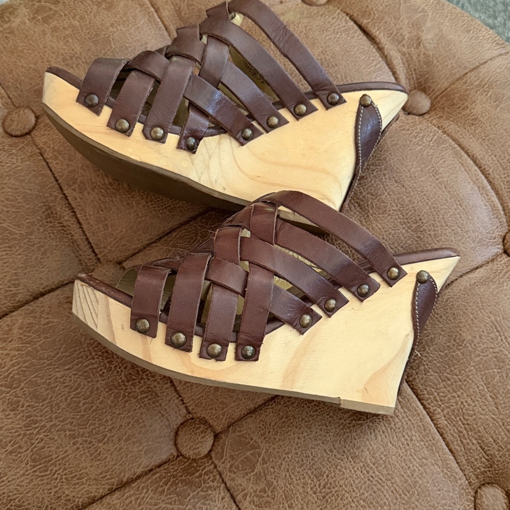 BED|STU Women's Brown Leather Mules NWOB